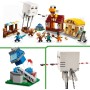 LEGO Minecraft El Ataque a la Aldea del Globo de Ghast, Set de Construcción con Casa de Steve de Juguete para Niños y Gamers,