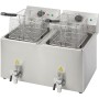 METRO Professional Freidora eléctrica GDF3008, acero inoxidable, 8 litros, termostato ajustable, indicadores luminosos, asas