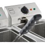 METRO Professional Freidora eléctrica GDF3008, acero inoxidable, 8 litros, termostato ajustable, indicadores luminosos, asas