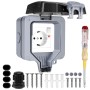 Enchufe Estanco IP66, 3680W Enchufe Exterior Impermeable con Interruptor, 16A Pared Toma de Corriente de Cable y Tapa Abatible,