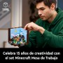 LEGO Minecraft Mesa de Trabajo Maqueta para Adultos Inspirada en el Videojuego con Figuras, Criaturas y Biomas del 15