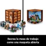 LEGO Minecraft Mesa de Trabajo Maqueta para Adultos Inspirada en el Videojuego con Figuras, Criaturas y Biomas del 15