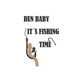 Run Baby It´s Fishing Time: Notizbuch, Notizheft, Notizblock | Geschenk-Idee für Angler | Karo | A5 | 120 Seiten