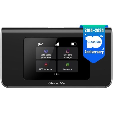 GlocalMe U3X 4G Módem Dual Hotspot móvil Dispositivo WiFi inalámbrico para el hogar o Viajes en más de 140 países, selección