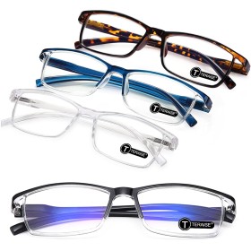 TERAISE Gafas de lectura anti luz azul, ligeras y cómodas gafas de lectura para hombres y mujeres, Lectores luz azul para