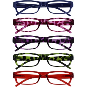 La Compañía Gafas De Lectura Valor Pack 5 Ligero Hombres Mujeres Azul Rosa Púrpura Verde Rojo RRRRR32-3456Z +3,00