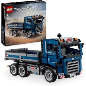 LEGO Technic Volquete Basculante, Vehículo de Obra y Construcción de Juguete, Camión Azul para Construir con Dirección y Caja