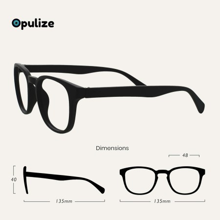 OPULIZE Pop Gafas de Lectura Pack de 4 Redondas Negro, Azul, Verde Musgo y Gris Mate Satinado Bisagras con Muelle Resistentes a