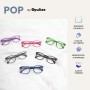 OPULIZE Pop Gafas de Lectura Pack de 4 Redondas Negro, Azul, Verde Musgo y Gris Mate Satinado Bisagras con Muelle Resistentes a