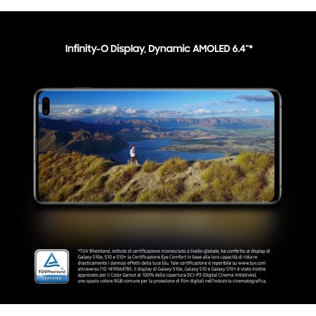 Samsung Galaxy S10+ - Smartphone de 6.4" QHD+ Curved Dynamic AMOLED, 16 MP, Exynos 9820, Wireless & Fast & Reverse Charging, 128
