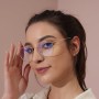 DAUCO Anti Luz Azul Gafas con Filtro - Anti Luz Azul para Ordenador Redondas Metal Ordenador Gaming Lentes Antireflejos