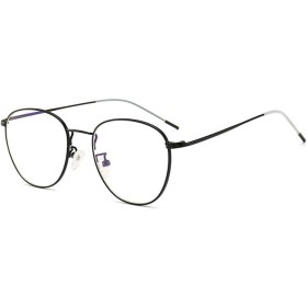 DAUCO Anti Luz Azul Gafas con Filtro - Anti Luz Azul para Ordenador Redondas Metal Ordenador Gaming Lentes Antireflejos