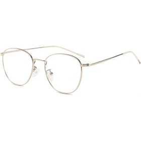 DAUCO Anti Luz Azul Gafas con Filtro - Anti Luz Azul para Ordenador Redondas Metal Ordenador Gaming Lentes Antireflejos