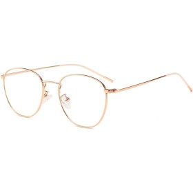 DAUCO Anti Luz Azul Gafas con Filtro - Anti Luz Azul para Ordenador Redondas Metal Ordenador Gaming Lentes Antireflejos