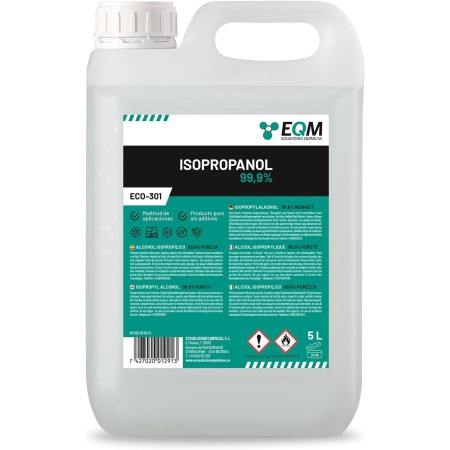 EQM - ECO-301 - Alcohol Isopropílico 99,9% - 5L - Isopropanol - Limpieza componentes electrónicos, objetivos y pantallas -