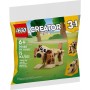 LEGO Creator 30666 - Juego de 75 piezas de animales de regalo, perro, oso, ardilla, 3 en 1