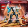 LEGO Ninjago Armadura Robótica de Combate de Zane, Juego Ninja con 3 Minifiguras y Catanas de Juguete, Figura Articulada de El