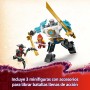 LEGO Ninjago Armadura Robótica de Combate de Zane, Juego Ninja con 3 Minifiguras y Catanas de Juguete, Figura Articulada de El