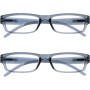 OPULIZE Ace Gafas De Lectura Negro Ligero Cómodo Lectores Valor Pack 2 Hombres Mujeres RR32-1 +2,00