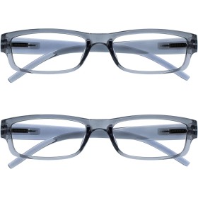 OPULIZE Ace Gafas De Lectura Gris Ligero Cómodo Lectores Valor Pack 2 Hombres Mujeres RR32-7 +1,00