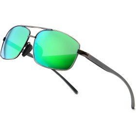 SUNGAIT Retro Rectangulares Gafas de sol Hombre Polarizadas Clásico metal Marc