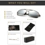SUNGAIT Retro Rectangulares Gafas de sol Hombre Polarizadas Clásico metal Marc