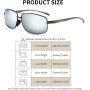 SUNGAIT Retro Rectangulares Gafas de sol Hombre Polarizadas Clásico metal Marc