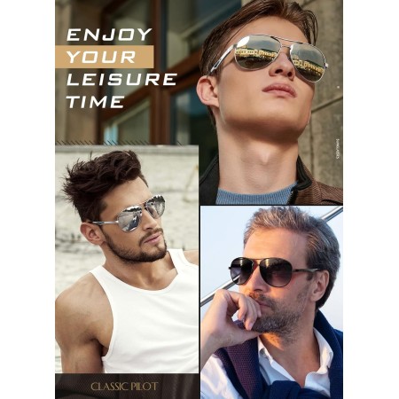 GQUEEN Gafas de Sol Hombre Mujer Polarizadas Piloto Protección UV Retro Al-Mg Metal UV400