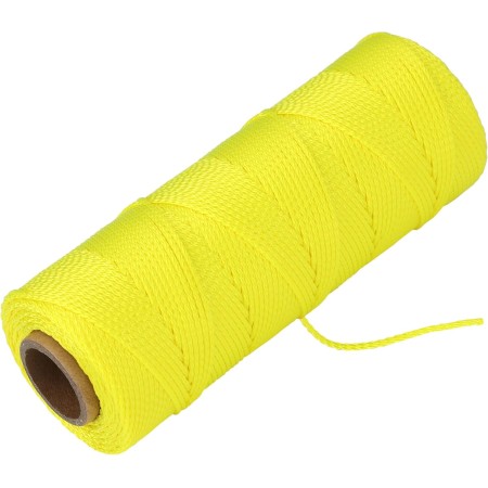 Goldblatt Cuerda de Albañil 18 x 153 m, Hilo de Albañil de Nailon Trenzado, Cordón Trenzado de Nylon de Amarillo Fluorescente,