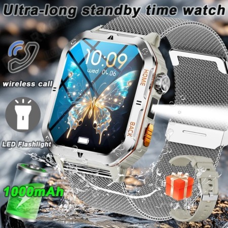 Para HUAWEI linterna LED reloj inteligente al aire libre pantalla HD d