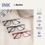 OPULIZE Ink Pack 5 Gafas De Lectura Grande Negro Gris Rojo Hombres Mujeres Bisagras Resorte RRRRR4-1177Z +1,00