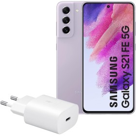 Samsung Galaxy S21 FE 5G (128 GB) Color Violeta + Cargador – Teléfono Móvil Android, Smartphone Libre (Versión Española)
