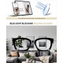 Hubeye 2 Pares Gafas anti luz azul cuadrados de montura grande para mujer y hombre con bisagra de resorte Gafas de computadora