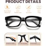 Hubeye 2 Pares Gafas anti luz azul cuadrados de montura grande para mujer y hombre con bisagra de resorte Gafas de computadora