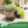 Plataforma con Ruedas, Ajustable Ø 35-48cm, Capacidad de Carga 150 kg, Soporte para Macetas con Ruedas 360 ° Giratorio, Soporte