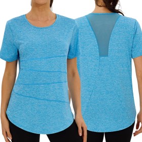 Terecey Camisetas Deporte Manga Corta Mujer Camiseta Tecnica para Mujer Suelta Camiseta Fitness Mujer y Cuello Redondo Camiseta