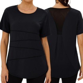 Terecey Camisetas Deporte Manga Corta Mujer Camiseta Tecnica para Mujer Suelta Camiseta Fitness Mujer y Cuello Redondo Camiseta