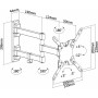 SOPORTE DE PARED AISENS PARA PANTALLAS 13P A 42P HASTA 20KG BRAZO EXTENSIBLE GIRATORIO INCLINABLE NEGRO WT42TSLE-011