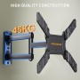 Perlegear Soporte TV de Pared Pantallas de 26-60 Pulgadas, Articulado Inclinable y Giratorio, hasta 45 kg, MAX VESA 400x400mm
