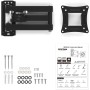 GRIFEMA GB1009-1 Soporte TV Pared para 10-27" Giratorio Inclinable y Extensible, Universal Soporte Monitor Pared, Carga Hasta
