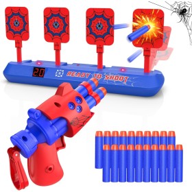 Diana Electrónico con Pistola Juguete, Objetivo de Tiro para Nerf con Restablecimiento Automático, 20 Dardos Juego Infantil,