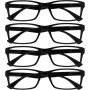 The Reading Glasses Company La Compañía Gafas De Lectura Negro Lectores Valor Pack 4 Estilo Diseñador Hombres Mujeres RRRR92-1