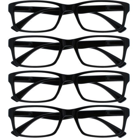 The Reading Glasses Company La Compañía Gafas De Lectura Negro Lectores Valor Pack 4 Estilo Diseñador Hombres Mujeres RRRR92-1