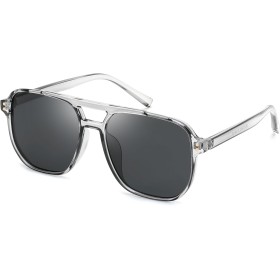 FEISEDY Retro 70s Gafas de Sol Cuadradas Mujer Hombre Vintage Gafas Clásicas con Doble Puente Protección UV400 B2835