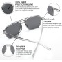 FEISEDY Retro 70s Gafas de Sol Cuadradas Mujer Hombre Vintage Gafas Clásicas con Doble Puente Protección UV400 B2835