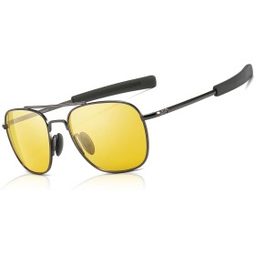 SUNGAIT Gafas de Sol Estilo Militar para Hombre Polarizadas Lentes con Marco de Metal