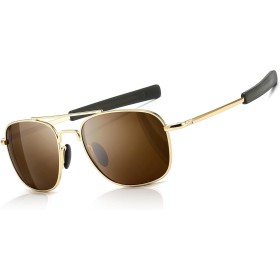 SUNGAIT Gafas de Sol Estilo Militar para Hombre Polarizadas Lentes con Marco de Metal