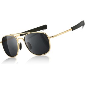 SUNGAIT Gafas de Sol Estilo Militar para Hombre Polarizadas Lentes con Marco de Metal