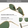 SUNGAIT Gafas de Sol Estilo Militar para Hombre Polarizadas Lentes con Marco de Metal