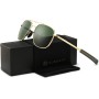 SUNGAIT Gafas de Sol Estilo Militar para Hombre Polarizadas Lentes con Marco de Metal